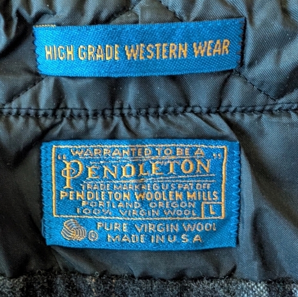 Pendleton Shacket Shirt Virgin Wool Plaid Forest 90s Indie Grunge Retro Women L - Picture 9 of 14